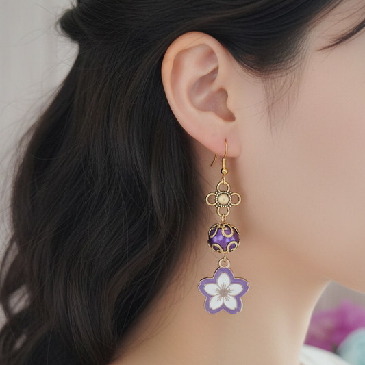 Boucles d'oreilles Iris portées