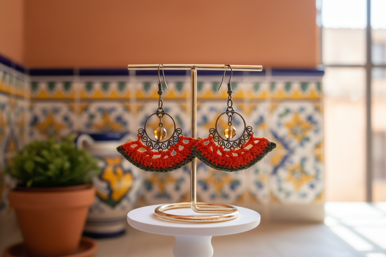 Boucles Flamenco sur portant - décor espagnol
