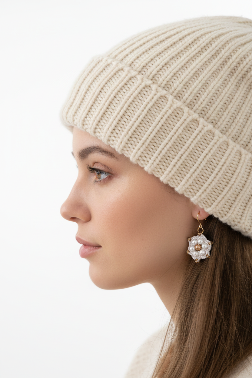 Boucles Frimas portées avec bonnet