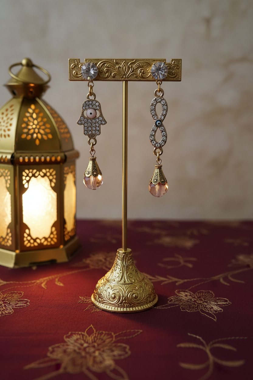 Boucles Jasmine sur portant - fond neutre