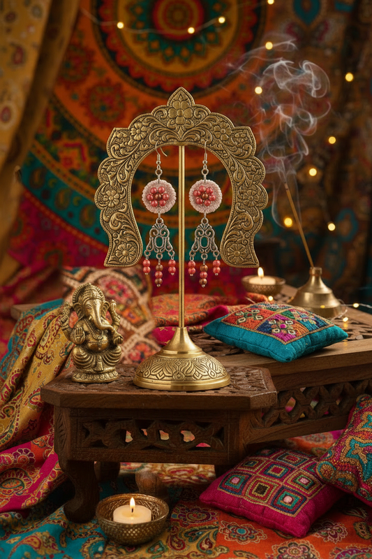 Boucles Mandala - décor première photo avec portant deuxième photo