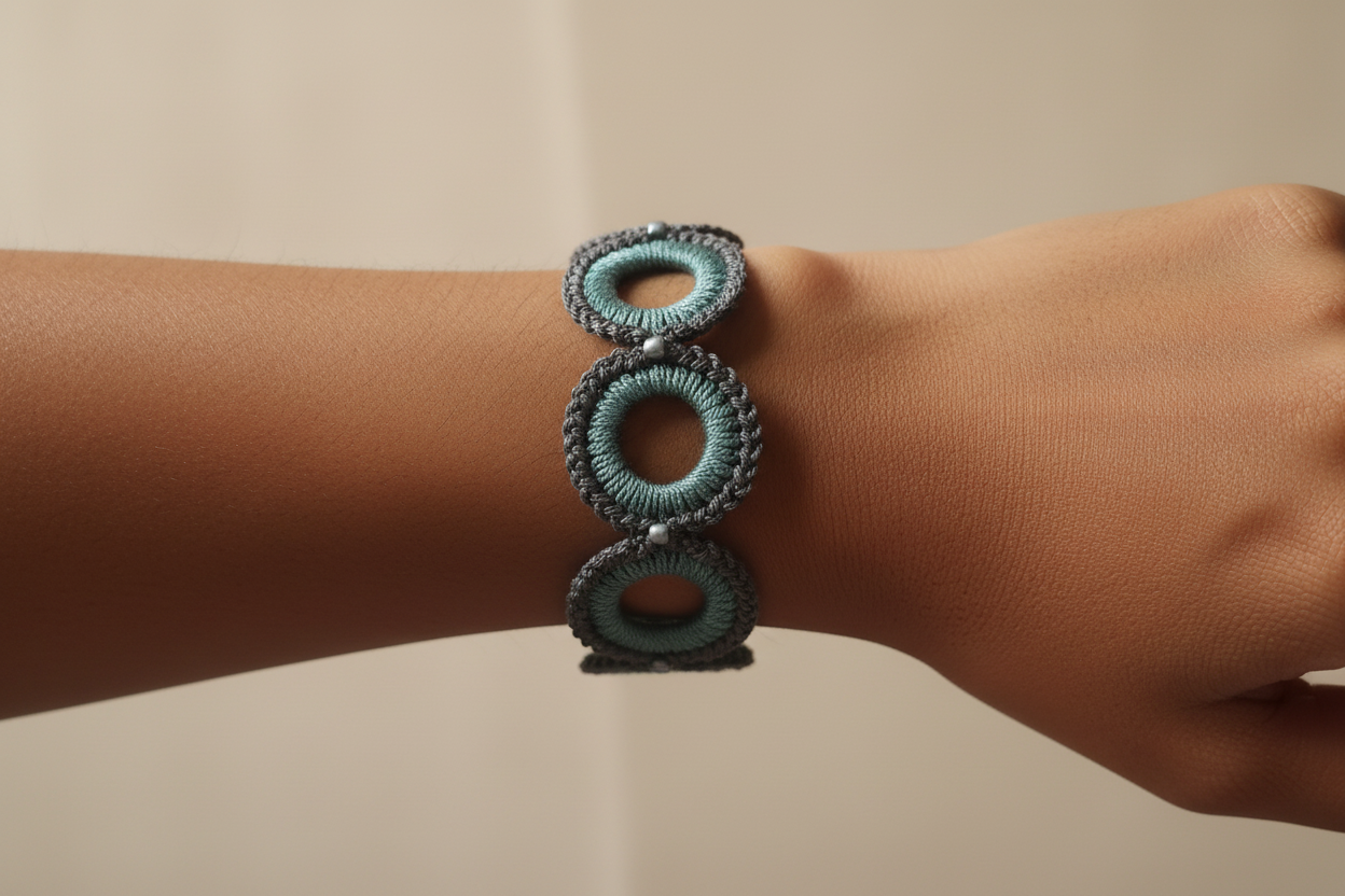 Bracelet Néréide porté - peau mate