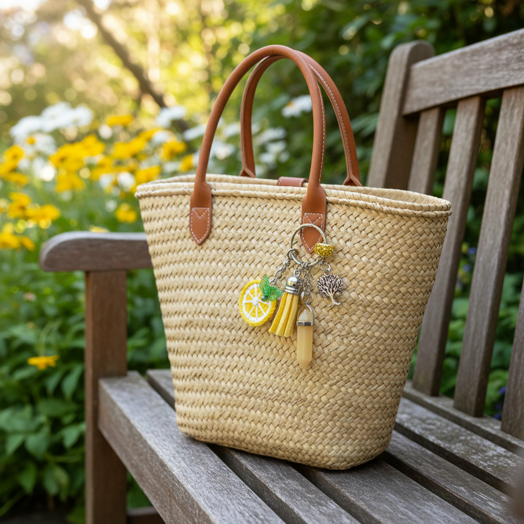 Porte-clés citron sur sac